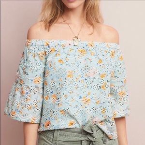 Anthropologie Laia Ashtabula Floral Eyelet Top size Medium